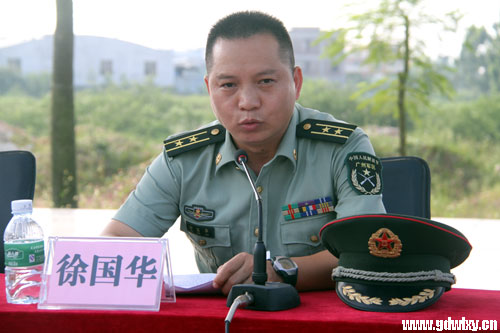 军训团长,高炮旅副参谋长中校徐国华讲话